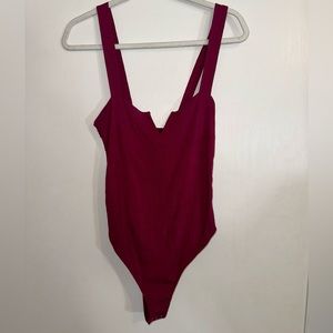Free People Burgundy Bodysuit